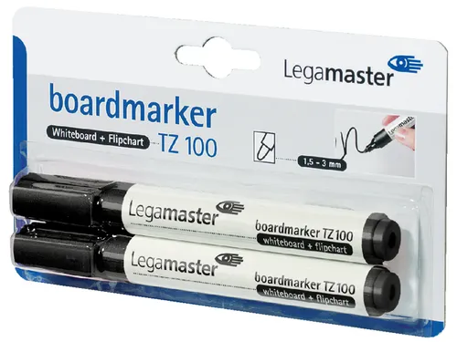 Viltstift Legamaster TZ100 Whiteboard Rond Zwart 1.5-3mm 2st