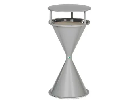 Staande Asbak Met Overkapping Ronde Voet Zilver