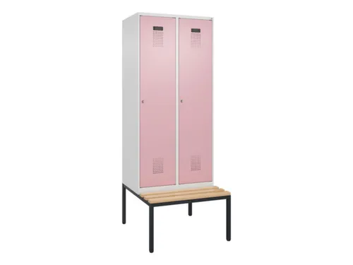 locker met bank,HxBxD 2120x800x815mm,2vak,vak B 400mm,cilinderslot