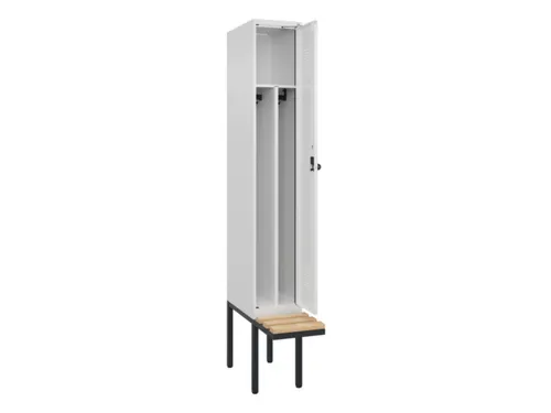locker met bank,voor scheiding van kleding,HxBxD 2120x300x815mm,1vak
