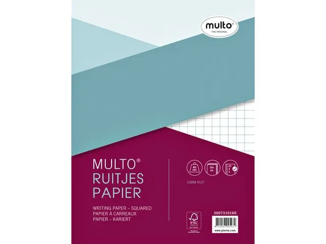 Ringbandinterieur Multo A4 23r ruit 10mm 80 grams 50 vel