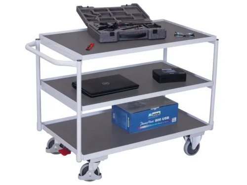 tafelwagen,draagverm. 250kg,3etage(s),laadvl. LxB 985x590mm,houtetage