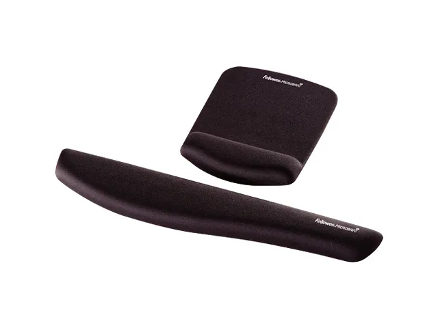 Muismat met polssteun Fellowes Plush Touch zwart