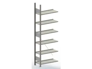Inhaakstelling Aanbouwveld Verzinkt 1850x756x336mm 6legborden 80kg - 2