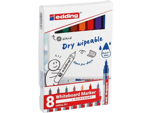 Viltstift edding 361 whiteboard rond 1mm assorti