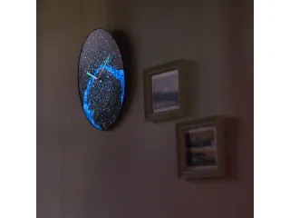 Wandklok NeXtime dia. 35cm bol glas 'Milky Way dome' Romeinse cijfers - 6