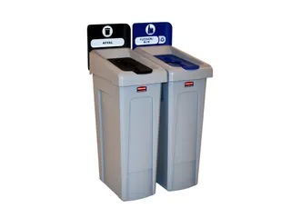 Slim Jim Recyclingstation 2-stroom NL deksel gesloten (zwart)/flessen - 1