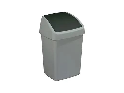 Afvalbak Delta swingdeksel 10 Liter Grijs Zwart