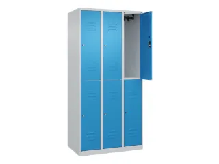 dubbeldekse locker,HxBxD 1850x900x500mm,3x2vak.,vak B 300mm,cil.-slot - 2