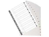Bedrukte tabbladen numeriek wit PP 15-delig 1-15 A4 11-gaats