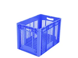Euronorm Stapelkrat Pp 420x600x400mm Wanden/Bodem Opengewerkt Blauw