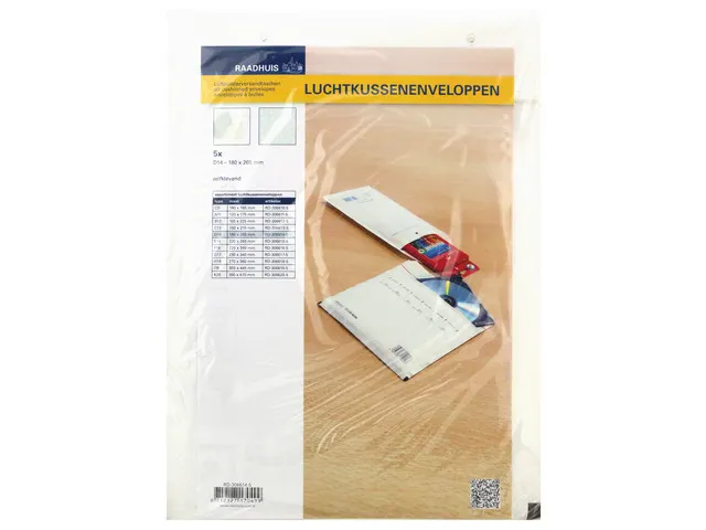 Luchtkussenenvelop Raadhuis 180x265mm D14 wit plakstrip krimp a 5 stuk