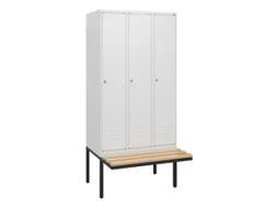 locker met bank,HxBxD 1950x900x815mm,3vak,vak B 300mm,cil.-slot