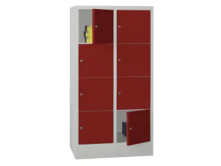 lockerkast,HxBxD 1518x800x500mm,2x4vakken,RAL7035,front RAL3000 - 2
