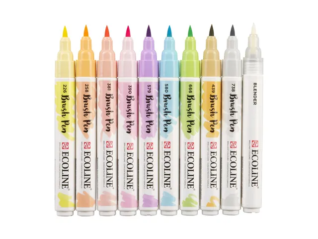 Brushpen Talens Ecoline Pastel blister à 10 stuks assorti