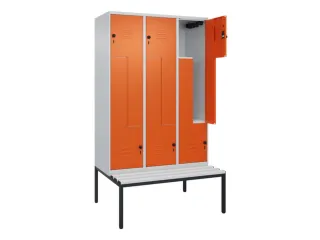 Z-garderobekast,HxBxD 2120x1200x815mm,6vak,vak B 400mm,draaigrendel - 2