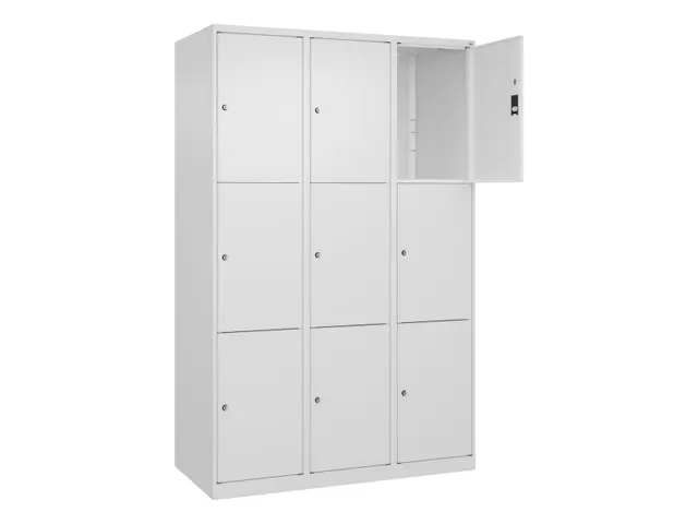 lockerkast,HxBxD 1850x1200x500mm,3x3vakken,vak B 400mm,cil.-slot