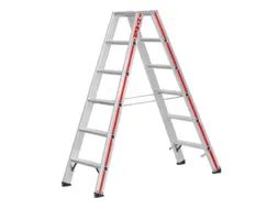 trapladder,beide zijden,2x7treden,Stand H 1,15m,balk L 1,8m,aluminium