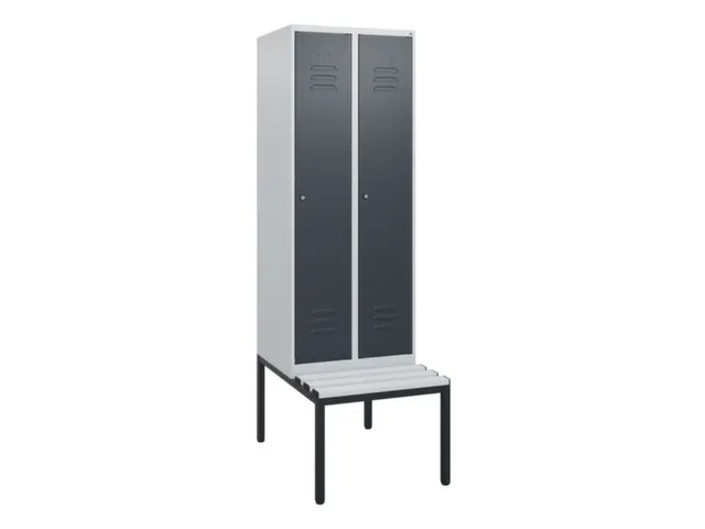 locker met bank,HxBxD 1950x600x815mm,2vak,vak B 300mm,cil.-slot