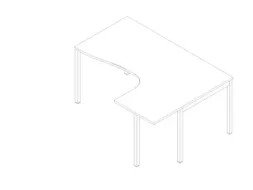 In hoogte verstelbaar hoekbureau,HxBxD 680-760x1600x1200mm,blad wit