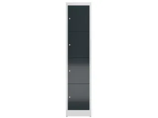 Lockerkast 1800x415x500mm 1x4 vakken cilinderslot, sokkel, RAL7016 - 2