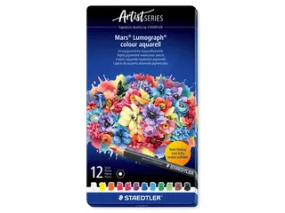Aquarelpotlood Staedtler Mars Lumograph 12 kleuren - 1