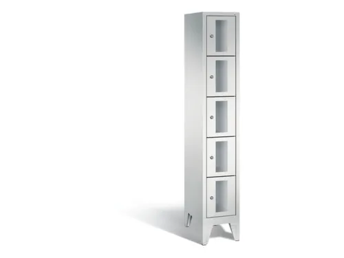 Lockerkast 1850x320x500mm 1x5 vakken Cilinderslot Poten, RAL7035