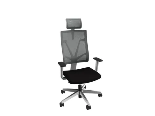 Nowy Styl Bureaustoel 4ME met hoofdsteun Net Zilver