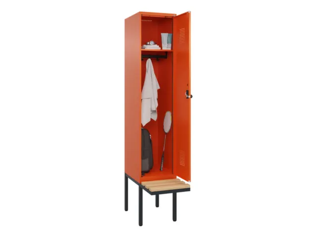 locker met bank,HxBxD 2120x400x815mm,1vak,vak B 400mm,draaigrendel