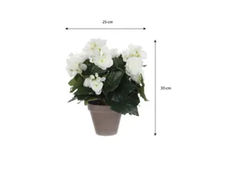 Kunstplant Mica Begonia wit in pot Stan grijs 25x30cm - 4