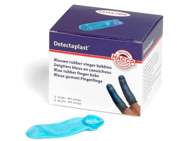 Detectaplast vingertop rubber blauw