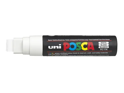Verfstift Posca PC17K Extra Brede punt 15mm rechthoek Wit