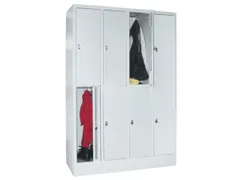 lockerkast,HxBxD 1850x1200x500mm,4x2vakken,RAL7035,front RAL7016