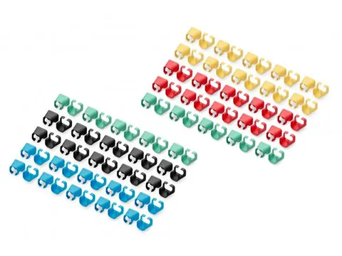 Clips couleur pour câbles RJ45 Assorti 20x rouge, vert, bleu, jaune,