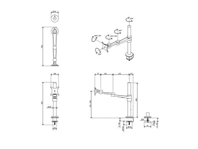 Monitorarm Viewlite 122 2 Extensies 1 Scherm