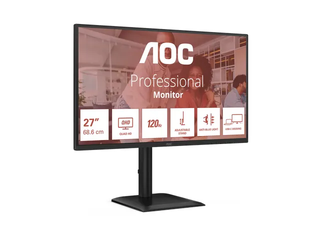 AOC E4 Q27E4CV Monitor 27 Inch Quad HD LED