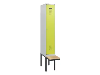 locker met bank,HxBxD 1950x300x815mm,1vak,vak B 300mm,cilinderslot - 2