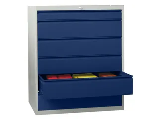 ladekast HxBxD 1200x1023x600mm 6laden RAL7035 front RAL5010 - 2