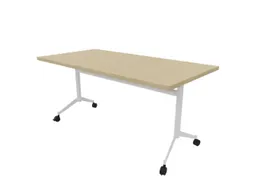 klaptafel,HxBxD 750x1600x800mm,hoekig,T-voet wit,ovale buis,blad eiken