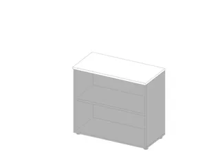 kantoorstelling HxBxD 815x900x450mm 2 OH 1xhouten vloer aluminium - 1