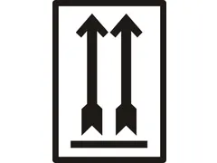 Waarschuwingsetiket zwarte pijl omhoog 70x100mm 500 stuks