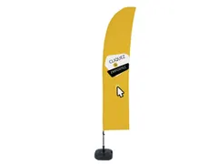 Beachflag 430cm complete set "Cliquez & Emportez" Geel