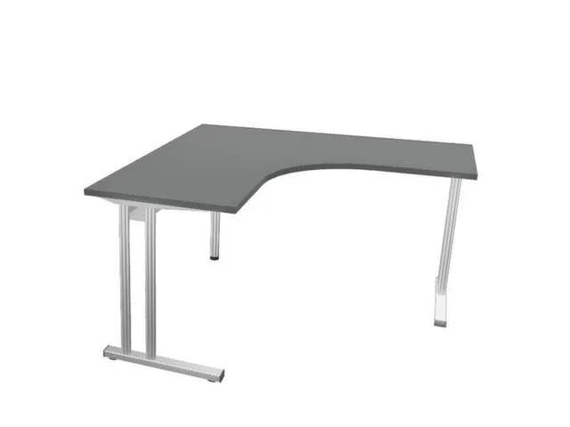 bureau in vrije vorm,HxBxD 740x1400x1400mm,vrije vorm,MS-donkergrijs