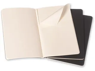 Schrift Moleskine 130x210mm blanco 160 pagina's 70gr zwart set à 3 st - 9