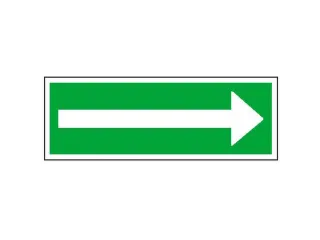 Vluchtroute-aanvullend bord,richtingspijl,aluminium,groen/wit - 1