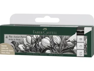 Tekenstift set Pitt Artist Pen zwart en wit - 1