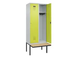 locker met bank,HxBxD 2120x800x815mm,2vak,vak B 400mm,cilinderslot