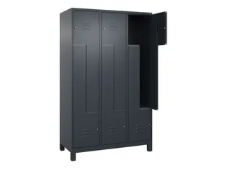 Z-garderobekast,HxBxD 1950x1200x500mm,vak B 200/400mm,cil.-slot,voeten - 2