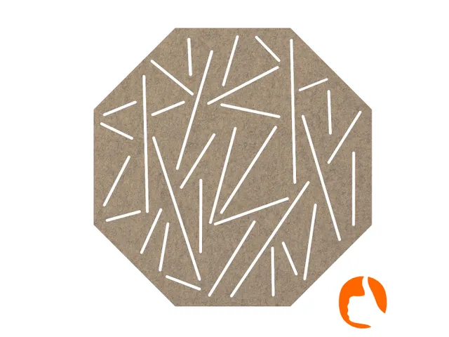 Akoestisch wandpaneel 8-hoek met patroon uitsnede 100x100cm Zand