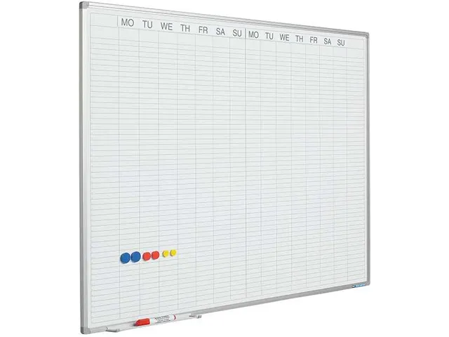 Planbord 60x90cm Softline profiel 8mm Dubbele week EN met dagenstrook